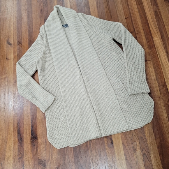 Vince Yak Wool Blend Open Front Shawl Collar Cardigan Pockets Size Large - Picture 1 of 8